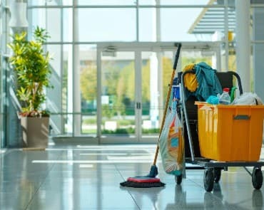 Commercial cleaning crew servicing a Central Florida office