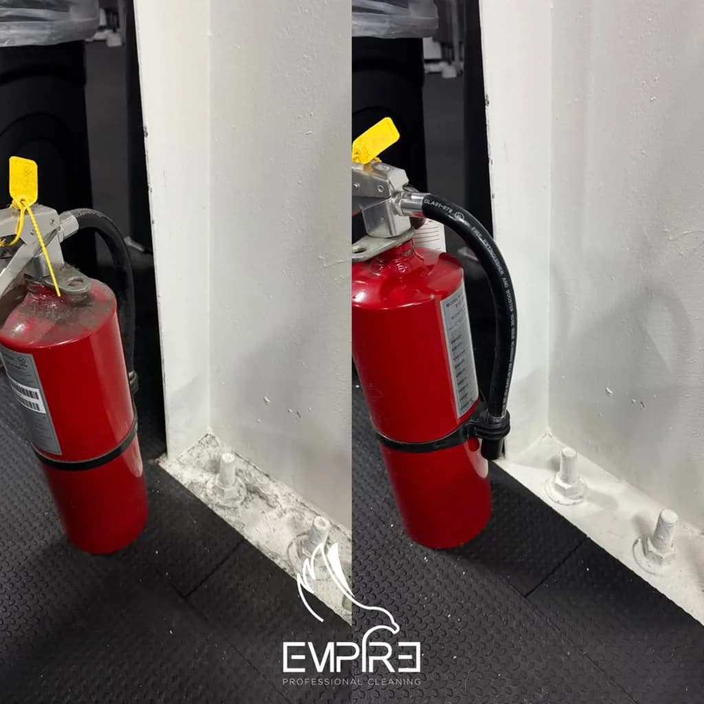 Before and after baseboard and corner detail cleaning by Empire Clean