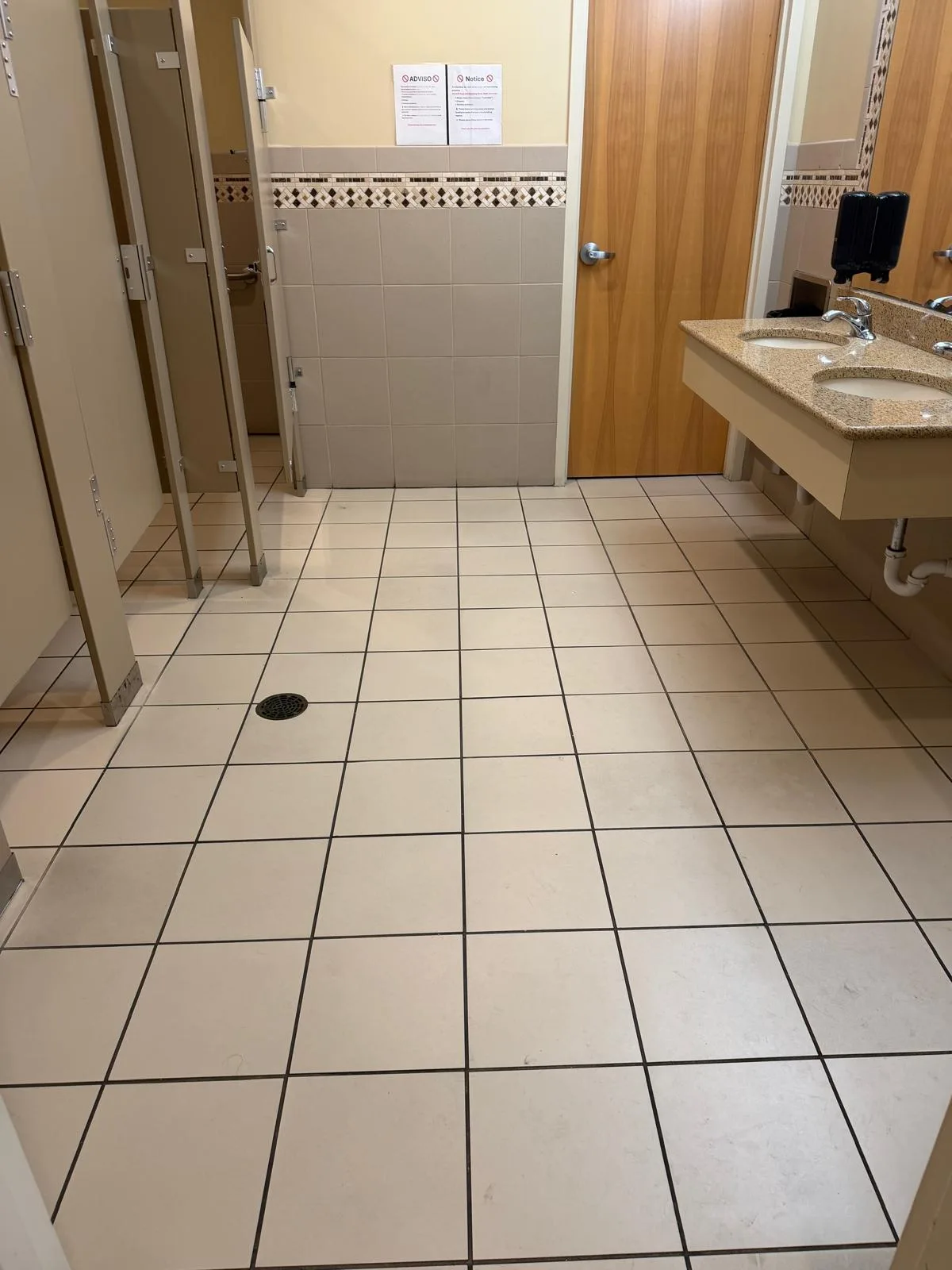 Clean restroom at a school