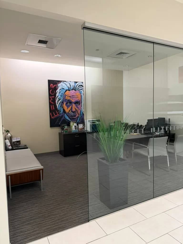 Clean office glass partition